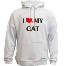 Худи без начеса I love my cat