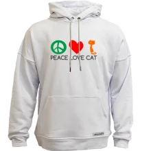 Худи без начеса peace love cats
