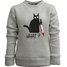 Детский свитшот без начеса What cat