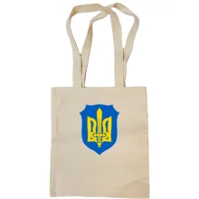 Сумка шоппер с тризубом-мечом на синем щите