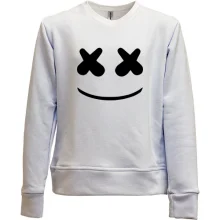 Детский свитшот без начеса с лицом Marshmello