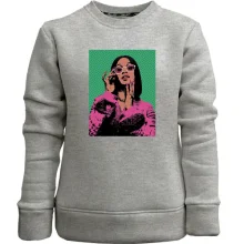 Детский свитшот без начеса с Cardi B (поп-арт)