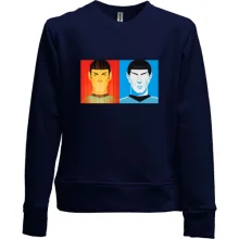Детский свитшот без начеса со Споком и Джеймсом (Star Trek)