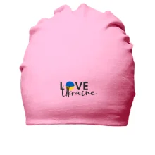 Хлопковая шапка LOVE Ukraine с флагом