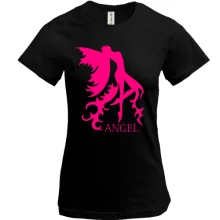 Футболка с розовым ангелом ANGEL