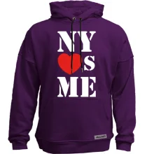 Худи без начеса с надписью New york loves me