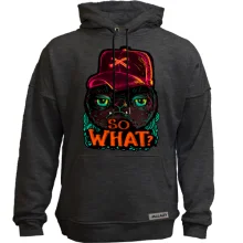 Худи без начеса с котом So what?