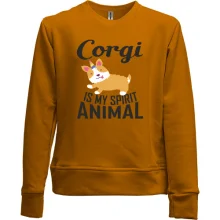 Детский свитшот без начеса Corgi - is my spirit animal