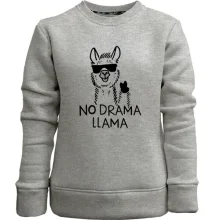 Детский свитшот без начеса no drama llama.