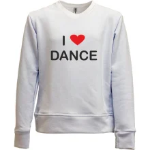 Детский свитшот без начеса I Love Dance с красным сердцем