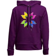 Детское худи без начеса с четырьмя яркими бабочками