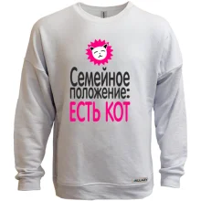 Світшот без начосу Семейное положение - есть кот