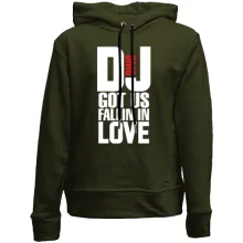 Детское худи без начеса с надписью DJ got us fallin in love