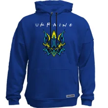 Худи без начеса "Ukraine" со стилизованным тризубом