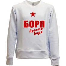 Детский свитшот без начеса Боря, просто Боря