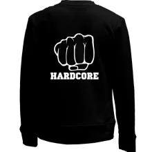 Детский свитшот без начеса с кулаком и надписью Hardcore