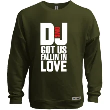 Світшот без начосу з написом DJ got us fallin in love