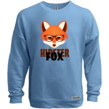 Свитшот без начеса с лисицей Hipster Fox