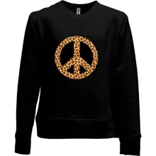 Детский свитшот без начеса peace (леопард)