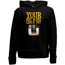 Детское худи без начеса Your boyfriend like my Instagram