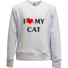 Детский свитшот без начеса I love my cat