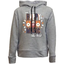 Детское худи без начеса We love happy music the best
