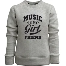 Детский свитшот без начеса Music is my girlfriend