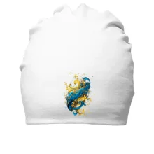 Хлопковая шапка с желто-синими артом