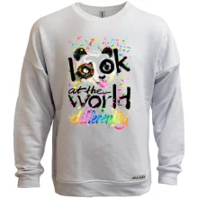 Світшот без начосу Look at the world differently з пандою
