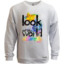 Світшот без начосу Look at the world differently з хамелеоном