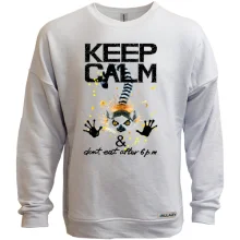 Світшот без начосу Keep calm and do not eat after 6 pm з лемуром
