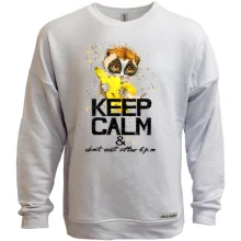 Світшот без начосу Keep calm and do not eat after 6 pm з мавпочкою