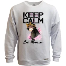 Світшот без начосу Keep calm and be woman
