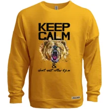 Світшот без начосу з ведмедем Keep calm & dont eat after 6 pm