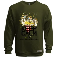 Світшот без начосу з ховрашками і попкорном Keep calm & dont eat after 6 pm