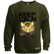 Світшот без начосу з лисицею Keep calm & be cool