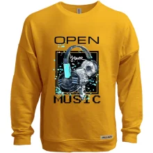 Світшот без начосу з принтом «Open your music»