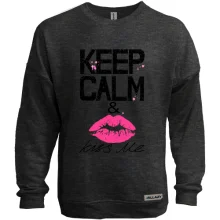 Свитшот без начеса Keep calm & kiss me