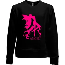 Детский свитшот без начеса с розовым ангелом ANGEL
