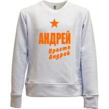 Детский свитшот без начеса Андрей, просто Андрей