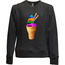 Детский свитшот без начеса Rainbow Ice Cream