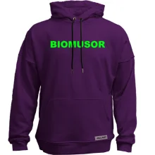 Худи без начеса с надписью "Biomusor"