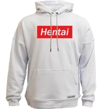 Худи без начеса с надписью "Hentai"