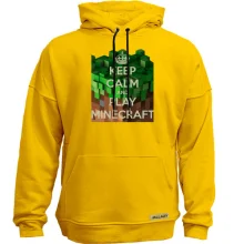Худі без начосу з написом "Keep calm and play Minecraft"
