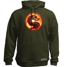 Худі без начосу з огненним логотипом Mortal Kombat