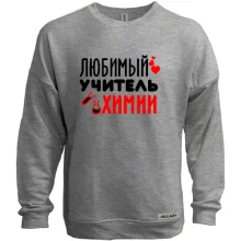 Свитшот без начеса с надписью "Любимый учитель химии"