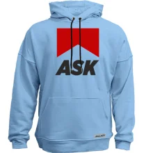 Худі без начосу з написом "ASK"