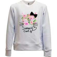 Дитячий світшот без начосу Sweet cat (з квітів)