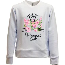 Детский свитшот без начеса Princess cat (из цветов)