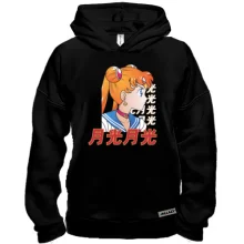 Худи BASE Anime girl with hieroglyphs